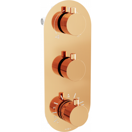 Batterie de bain-douche thermostatique Mexen Kai 3 voies, or rose - 77603-60