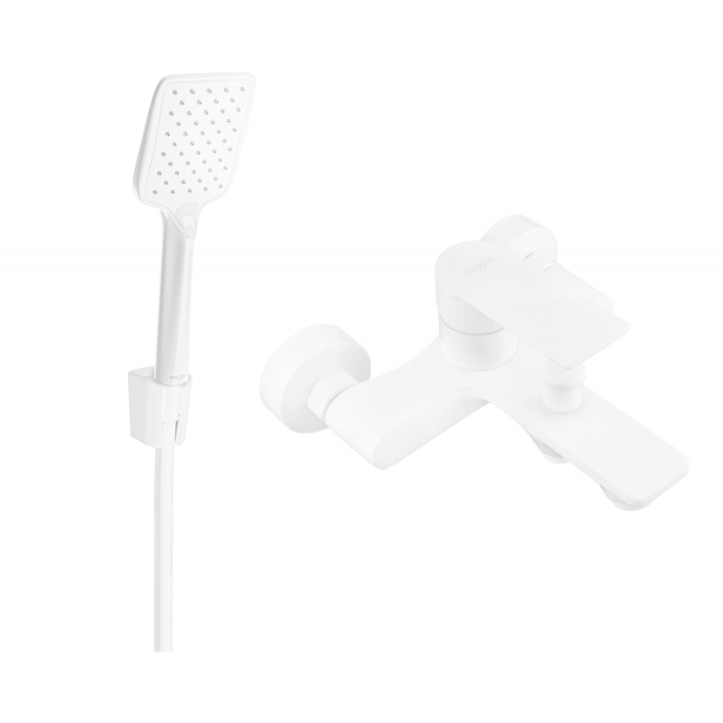 Mexen Royo R62 robinet de bain avec ensemble de douche, blanc - 7223R62-20