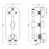 Mexen Kai mitigeur thermostatique baignoire-douche à 3 sorties, gris canon brossé - 77603-66