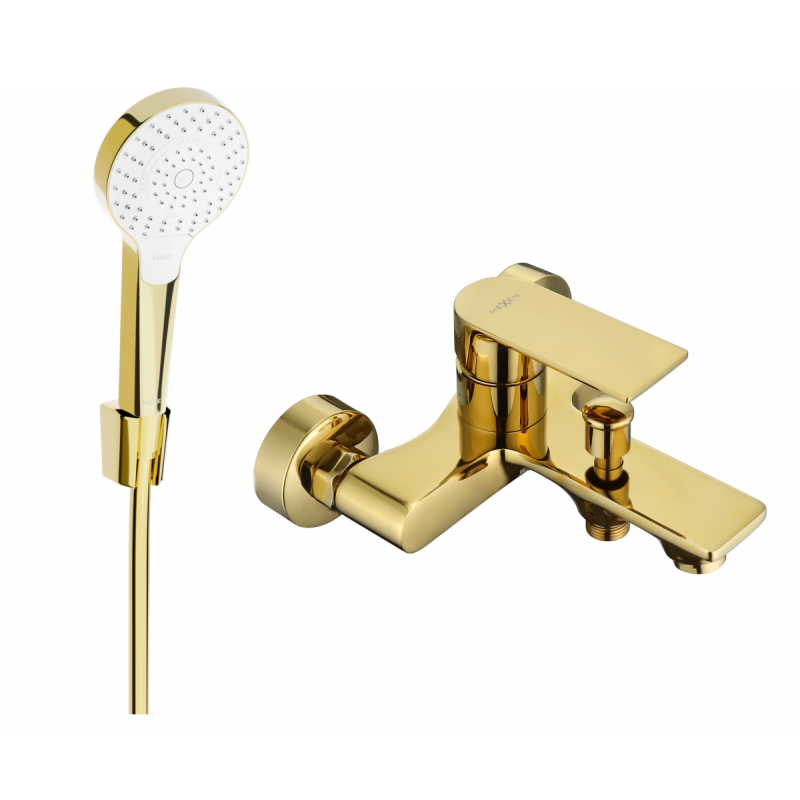 Mexen Royo R05 robinet de baignoire avec ensemble de douche, or - 7223R05-50