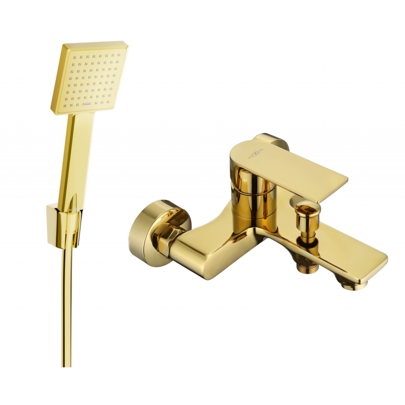 Mexen Royo R45 robinet de baignoire avec ensemble de douche, or - 7223R45-50