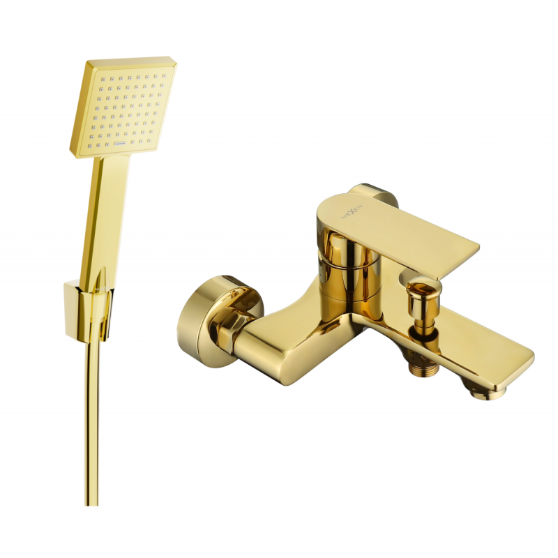 Mexen Royo R45 robinet de baignoire avec set de douche, or - 7223R45-50