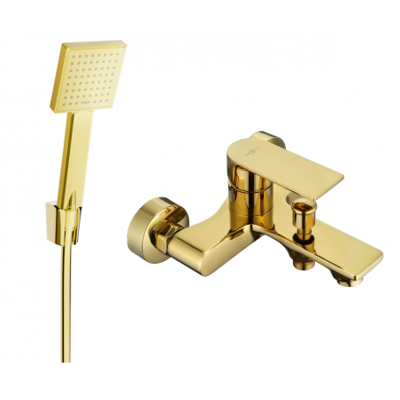 Mexen Royo R45 robinet de baignoire avec ensemble de douche, or - 7223R45-50