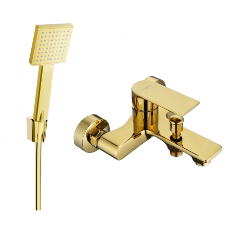 Mexen Royo R45 robinet de baignoire avec set de douche, or - 7223R45-50
