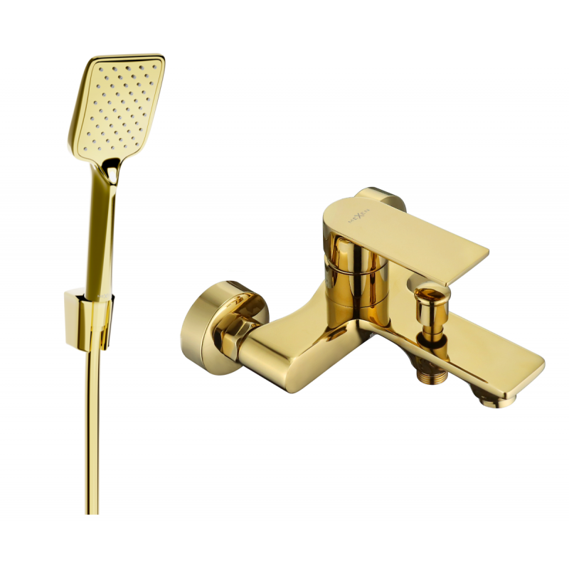 Mexen Royo R62 robinet de baignoire avec ensemble de douche, or - 7223R62-50
