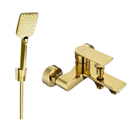 Mexen Royo R62 robinet de baignoire avec ensemble de douche, or - 7223R62-50