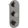 Mexen Kai mitigeur thermostatique baignoire-douche à 3 sorties, gris canon brossé - 77603-66
