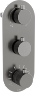 Mexen Kai mitigeur thermostatique pour baignoire-douche à 3 sorties, graphite - 77603-66
