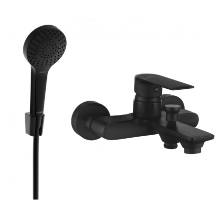 Mexen Royo R05 robinet de baignoire avec ensemble de douche, noir - 7223R05-70