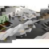 Mexen Carlos évier en granit à 1,5 cuve avec robinet mélangeur Flora, Noir moucheté - 6518-76-670401-75-G