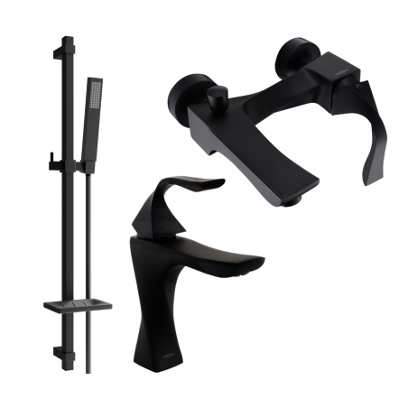 Mexen Estrella DQ02 ensemble de baignoire, noir - 72303DQ02-70