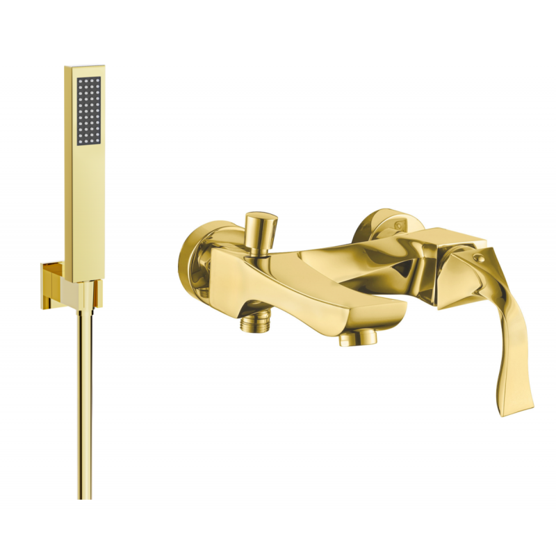 Mexen Estrella R02 robinet de baignoire avec ensemble de douche, doré - 7233R02-50