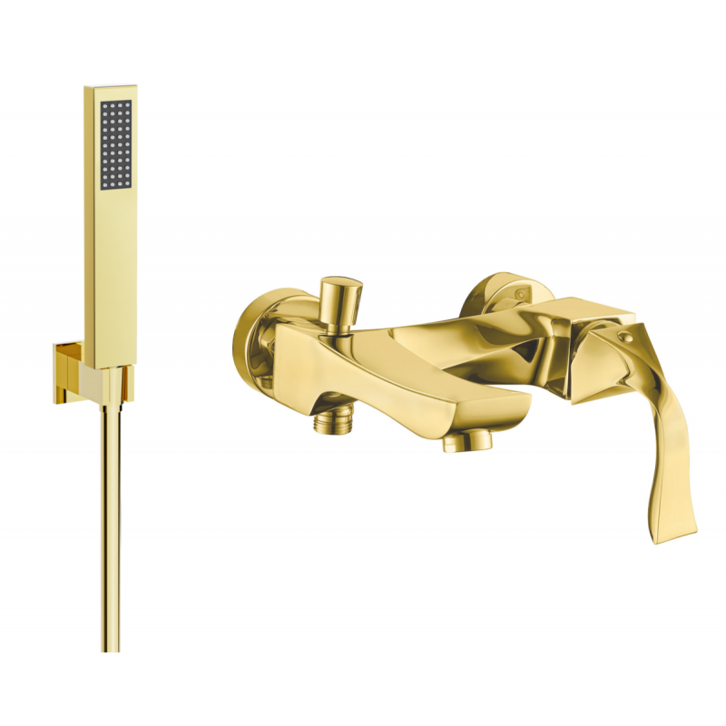 Mexen Estrella R02 robinet de baignoire avec ensemble de douche, or - 7233R02-50