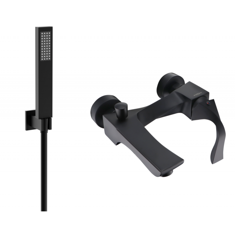 Mexen Estrella R02 robinet de baignoire avec ensemble de douche, noir - 7233R02-70