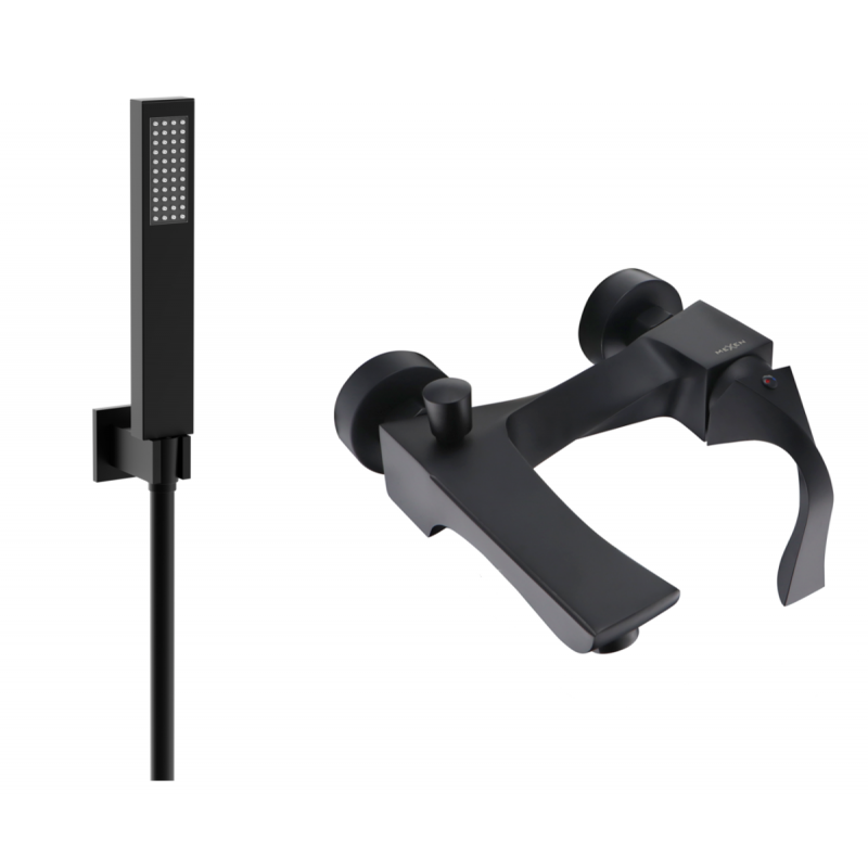 Mexen Estrella R02 robinet de bain avec set de douche, noir - 7233R02-70