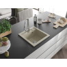Mexen Vito évier de cuisine en granit 1-cuve avec robinet Elia, beige - 6503-69-670101-00