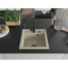 Mexen Vito évier en granit à 1 bac avec robinet de cuisine Elia, beige - 6503-69-670101-70