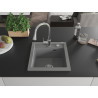 Mexen Vito évier de cuisine en granit 1-bassin avec robinet Elia, gris - 6503-71-670101-00