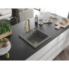 Mexen Vito évier en granit 1 cuve avec mitigeur de cuisine Elia, gris - 6503-71-670101-50