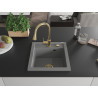 Mexen Vito évier en granit 1 cuve avec mitigeur de cuisine Elia, gris - 6503-71-670101-50
