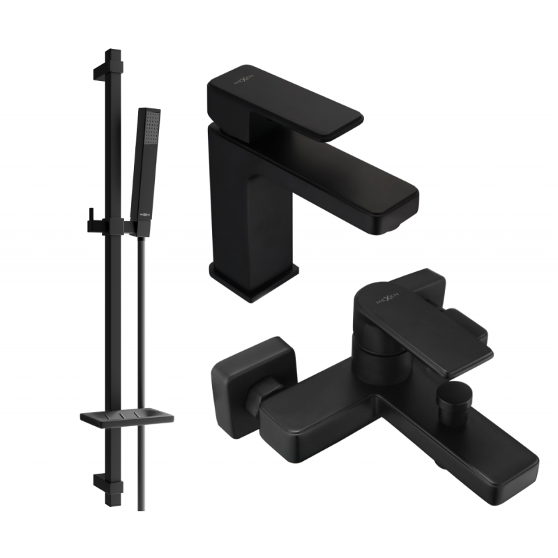 Mexen Mino DQ77 ensemble de baignoire, noir - 72403DQ77-70