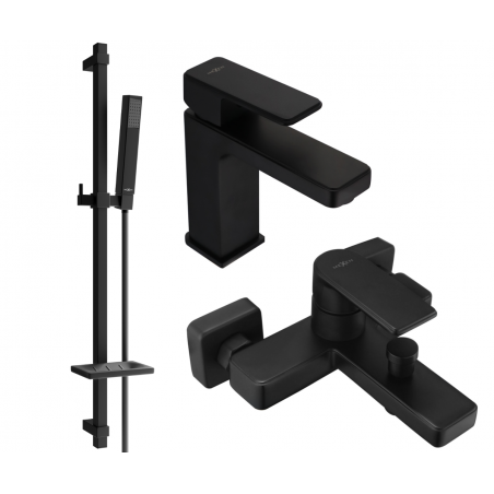 Mexen Mino DQ77 ensemble de baignoire, noir - 72403DQ77-70