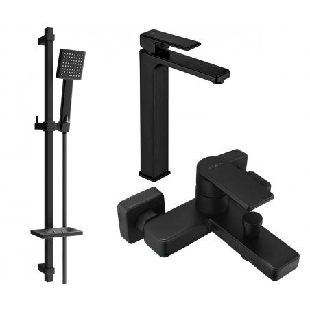 Mexen Mino DQ45 ensemble de baignoire, noir - 72413DQ45-70