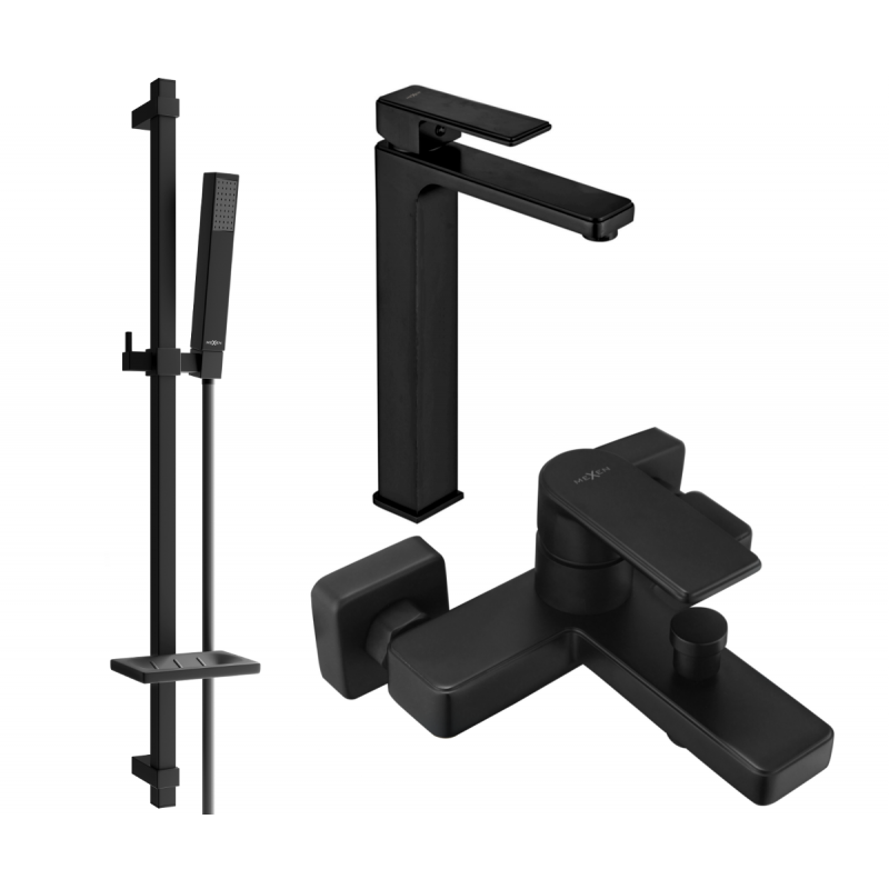 Mexen Mino DQ77 ensemble de baignoire, noir - 72413DQ77-70