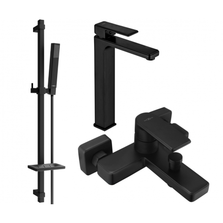 Mexen Mino DQ77 ensemble de baignoire, noir - 72413DQ77-70