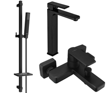 Mexen Mino DQ77 ensemble de baignoire, noir - 72413DQ77-70