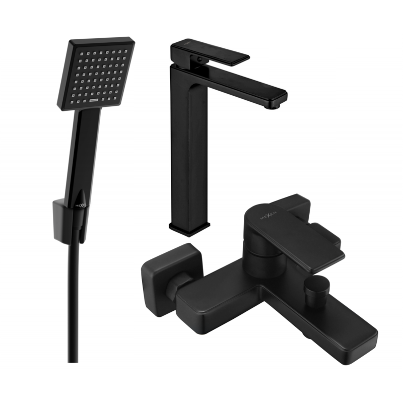 Mexen Mino Ensemble de baignoire R45, noir - 72413R45-70
