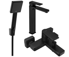 Mexen Mino Ensemble de baignoire R45, noir - 72413R45-70