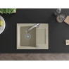 Mexen Enzo évier de cuisine en granit 1 bac avec égouttoir et robinet Elia, beige - 6506-69-670101-00