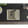 Mexen Enzo évier en granit 1 bac avec égouttoir et robinet de cuisine Elia, beige - 6506-69-670101-70