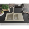 Mexen Gaspar Évier en granit 1,5 bac avec égouttoir et mitigeur cuisine Elia, beige - 6507-69-670101-69