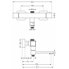 Batterie de bain-douche thermostatique Mexen Cube, chromé - 77910-00