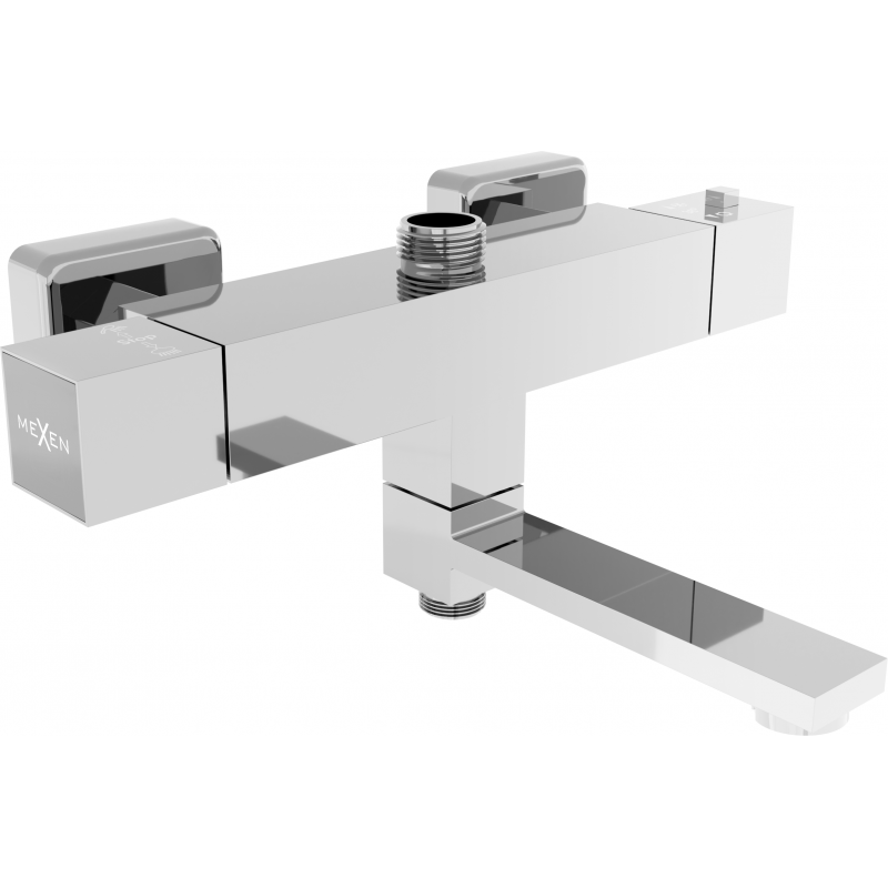 Batterie de baignoire-douche thermostatique Mexen Cube, chrome - 77910-00