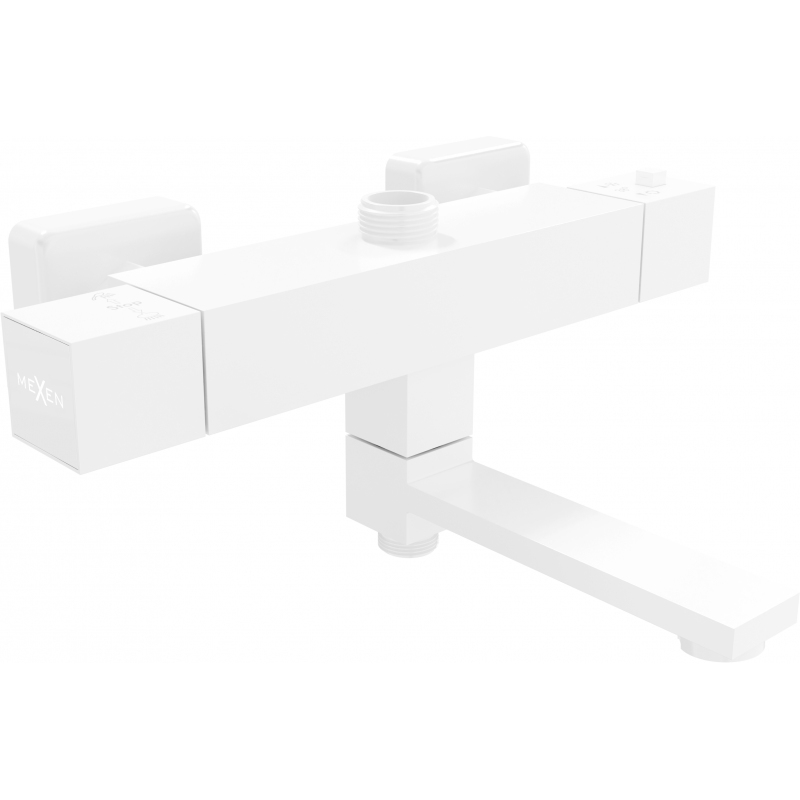Batterie baignoire-douche thermostatique Mexen Cube, blanche - 77910-20