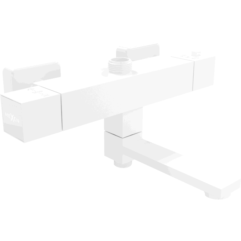 Batterie de douche-baignoire thermostatique Mexen Cube, blanche - 77910-20