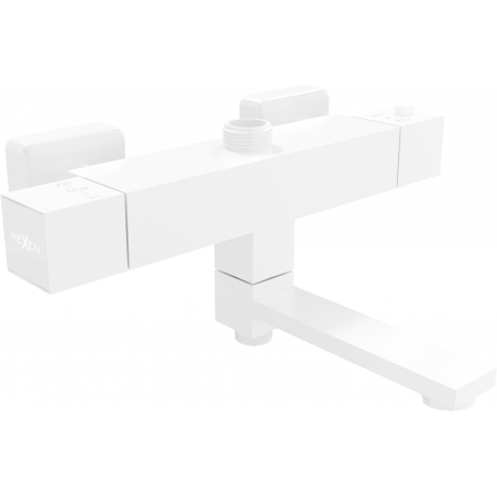 Batterie baignoire-douche thermostatique Mexen Cube, blanche - 77910-20