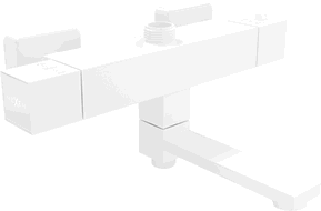 Batterie baignoire-douche thermostatique Mexen Cube, blanche - 77910-20
