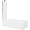 Baignoire rectangulaire Mexen Vega 150 x 70 cm avec habillage et paroi 1-volet 50 cm, transparent, doré - 550115070X9505000050