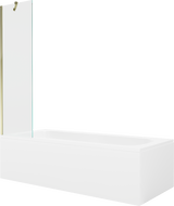 Baignoire rectangulaire Mexen Vega 150 x 70 cm avec habillage et paroi 1-volet 50 cm, transparent, doré - 550115070X9505000050