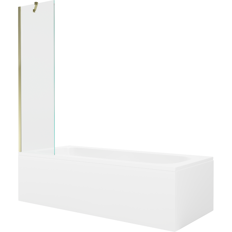 Mexen Vega baignoire rectangulaire 170 x 70 cm avec habillage et paroi 1 volet 50 cm, transparent, doré - 550117070X9505000050