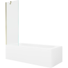 Mexen Vega baignoire rectangulaire 170 x 70 cm avec tablier et paravent 1 volet 60 cm, transparent, doré - 550117070X9506000050