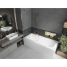 Mexen Vega baignoire rectangulaire 160 x 70 cm avec habillage et paroi de douche 1 volet 70 cm, transparent, doré