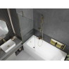 Mexen Vega baignoire rectangulaire 160 x 70 cm avec habillage et paroi de douche 1 volet 70 cm, transparent, doré