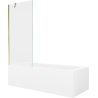 Mexen Vega baignoire rectangulaire 170 x 70 cm avec tablier et paroi 1 volet 80 cm, transparent, doré - 550117070X9508000050