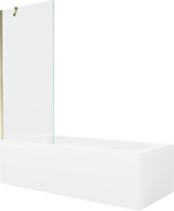 Mexen Vega baignoire rectangulaire 180 x 80 cm avec tablier et paroi de douche 1 volet 80 cm, transparent, doré