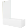 Mexen Vega baignoire rectangulaire 150 x 70 cm avec tablier et écran 1 volet 90 cm, transparent, doré - 550115070X9509000050